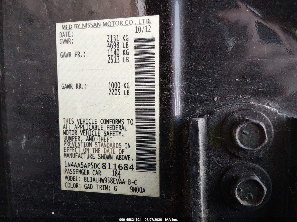 1N4AA5AP5DC811684 2013 NISSAN MAXIMA photo no. 9