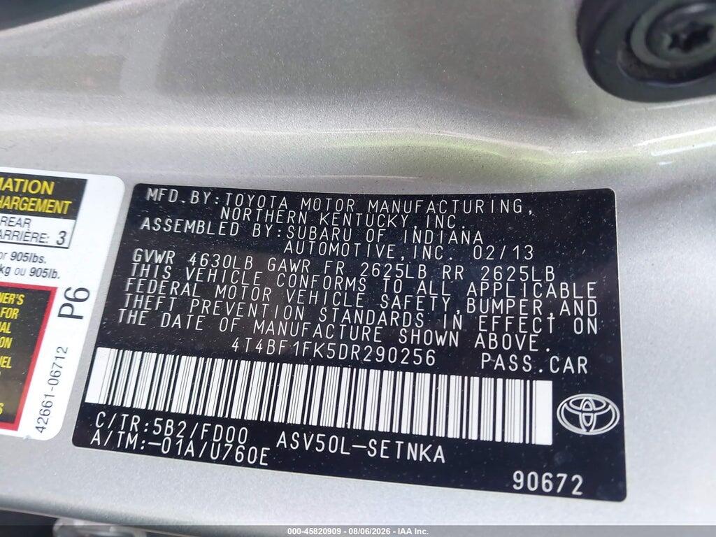 4T4BF1FK5DR290256 2013 TOYOTA CAMRY photo no. 9