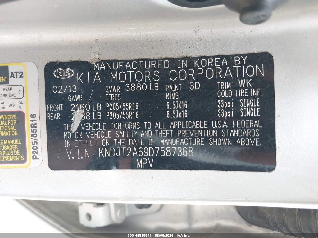 KNDJT2A69D7587368 2013 KIA SOUL photo no. 9
