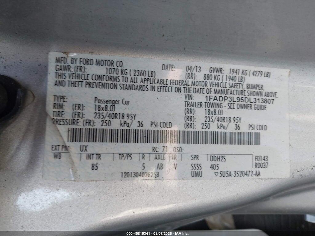1FADP3L95DL313807 2013 FORD FOCUS ST photo no. 9