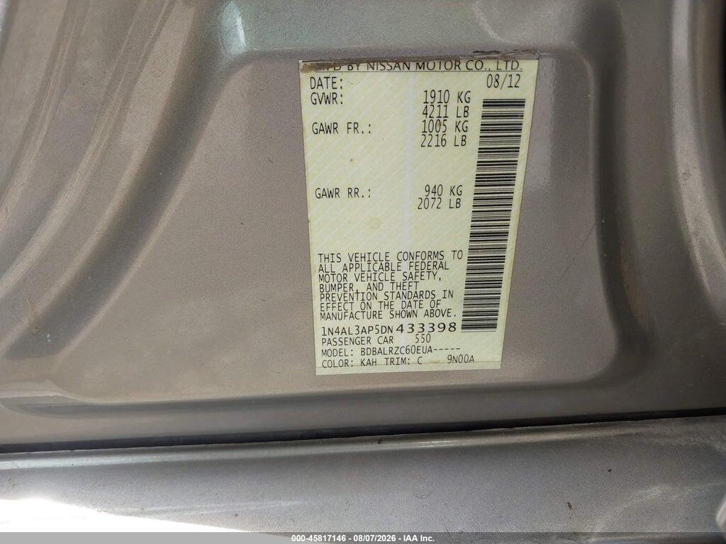 1N4AL3AP5DN433398 2013 NISSAN ALTIMA photo no. 9
