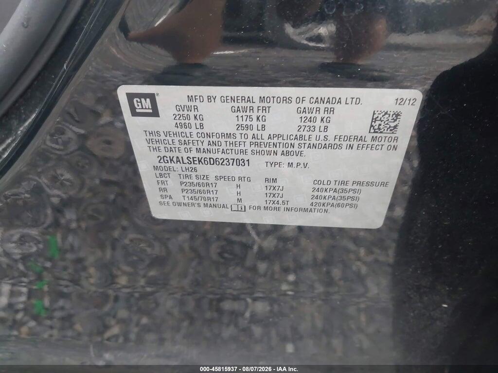 2GKALSEK6D6237031 2013 GMC TERRAIN photo no. 9
