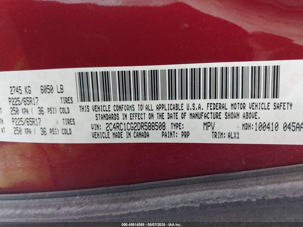 2C4RC1CG2DR588508 2013 CHRYSLER TOWN & COUNTRY photo no. 9