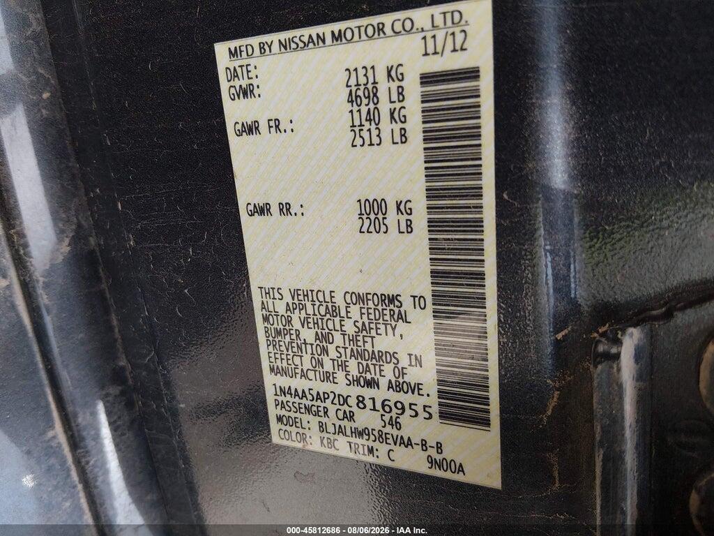1N4AA5AP2DC816955 2013 NISSAN MAXIMA photo no. 9