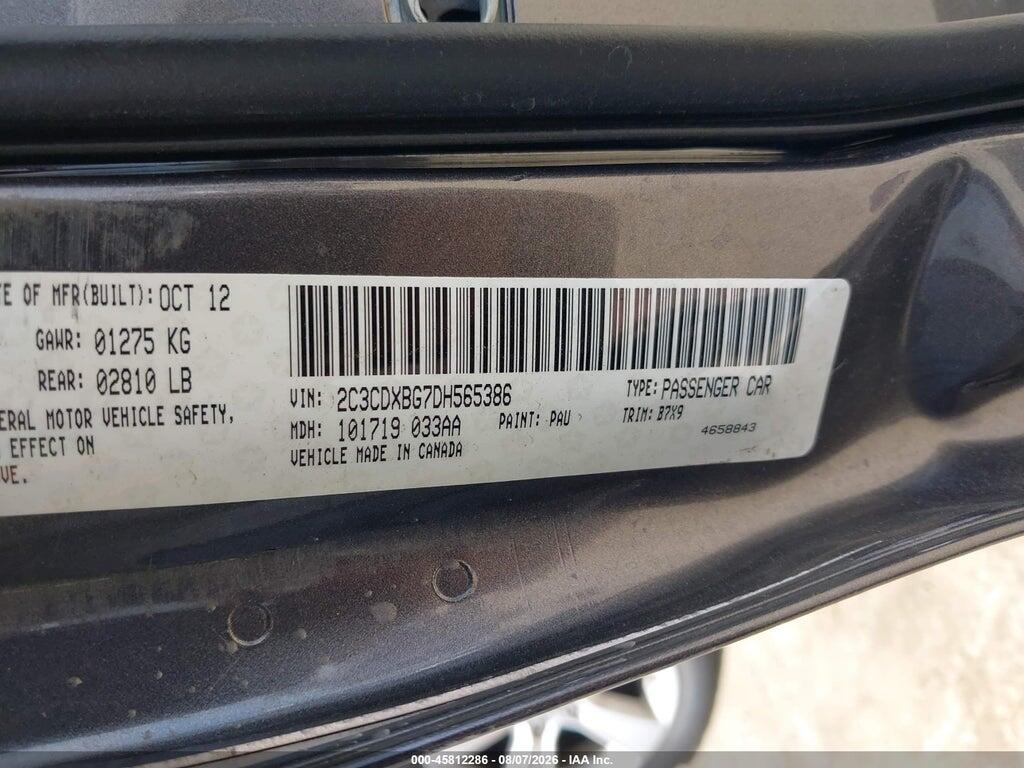 2C3CDXBG7DH565386 2013 DODGE CHARGER photo no. 9