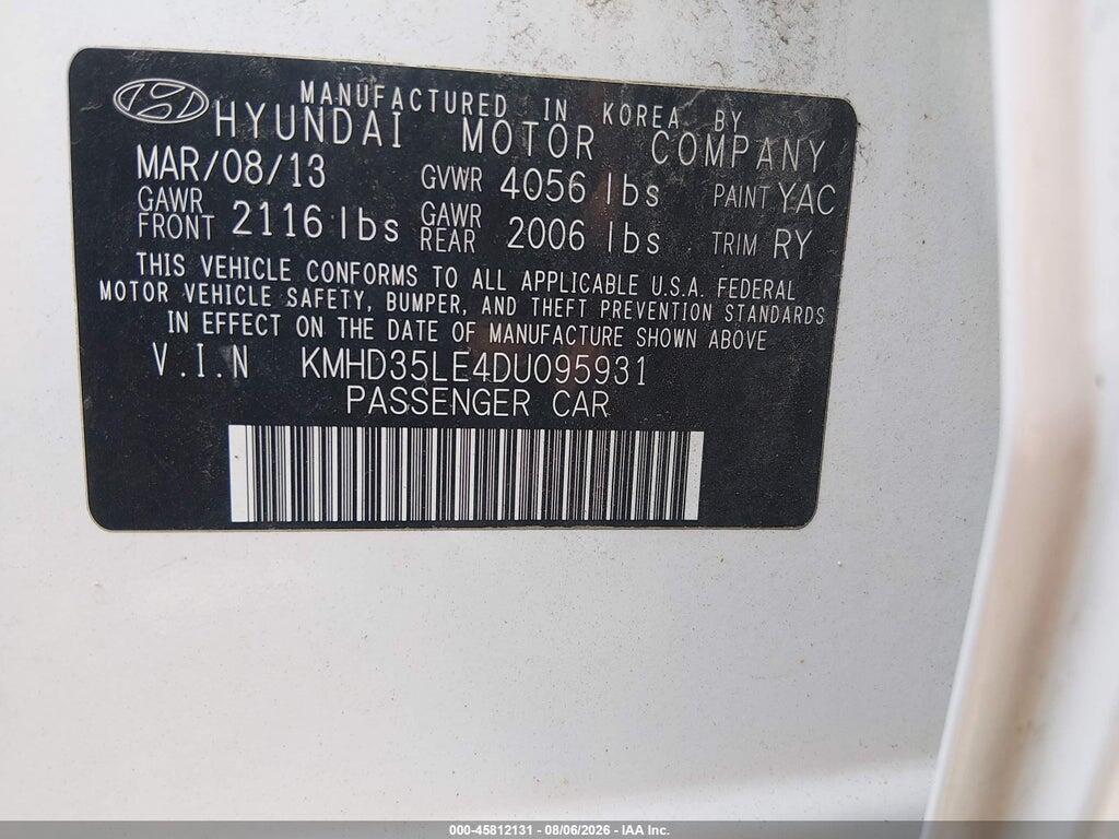 KMHD35LE4DU095931 2013 HYUNDAI ELANTRA GT photo no. 9