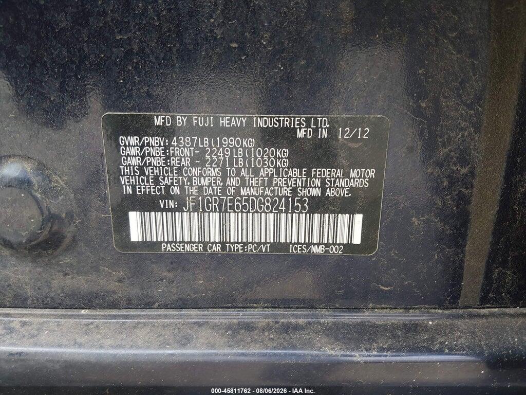 JF1GR7E65DG824153 2013 SUBARU IMPREZA WRX photo no. 9
