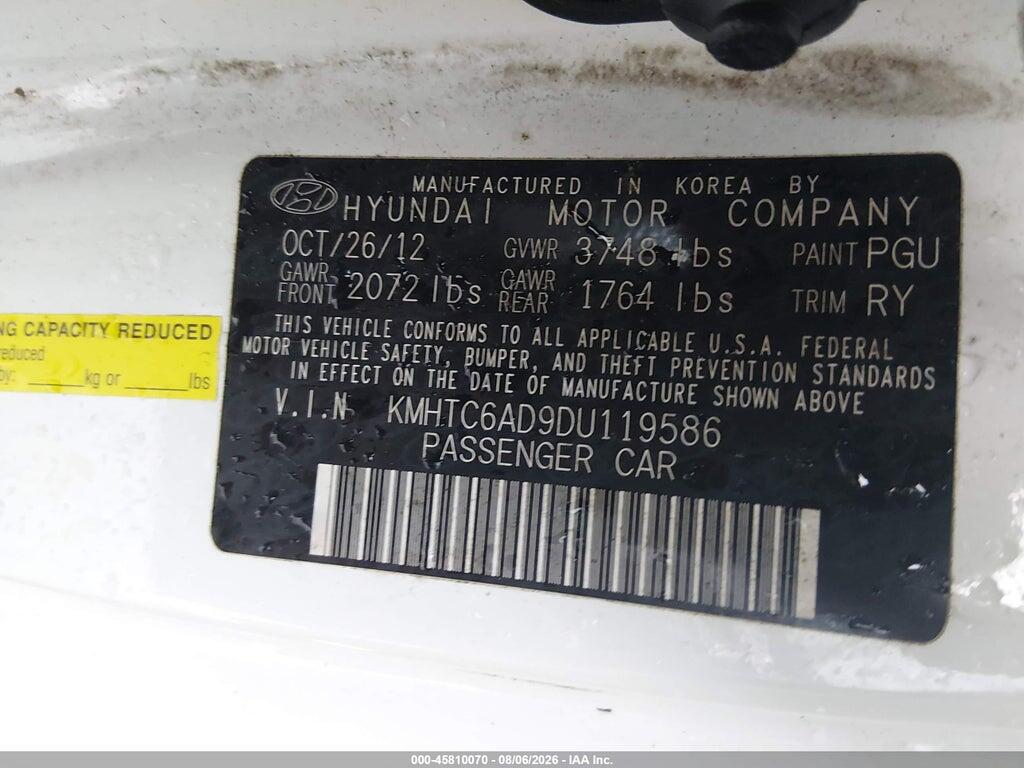 KMHTC6AD9DU119586 2013 HYUNDAI VELOSTER photo no. 9