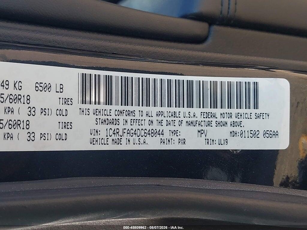 1C4RJFAG4DC648044 2013 JEEP GRAND CHEROKEE photo no. 9