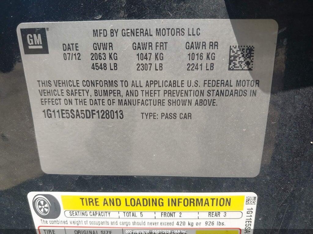 1G11E5SA5DF128013 2013 CHEVROLET MALIBU photo no. 9