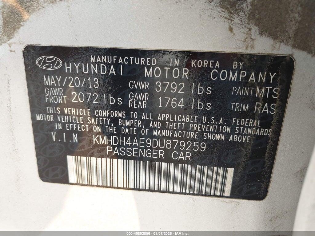 KMHDH4AE9DU879259 2013 HYUNDAI ELANTRA photo no. 9