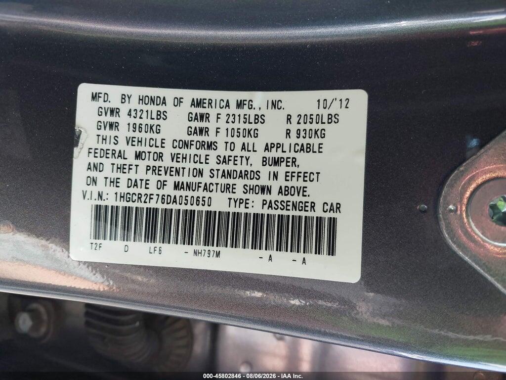 1HGCR2F76DA050650 2013 HONDA ACCORD photo no. 9