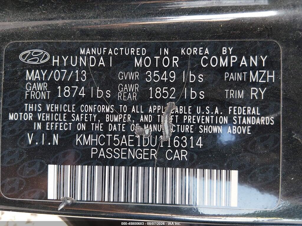 KMHCT5AE1DU116314 2013 HYUNDAI ACCENT photo no. 9