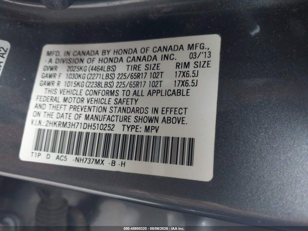 2HKRM3H71DH510252 2013 HONDA CR-V photo no. 9
