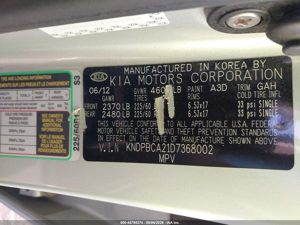 KNDPBCA21D7368002 2013 KIA SPORTAGE photo no. 9