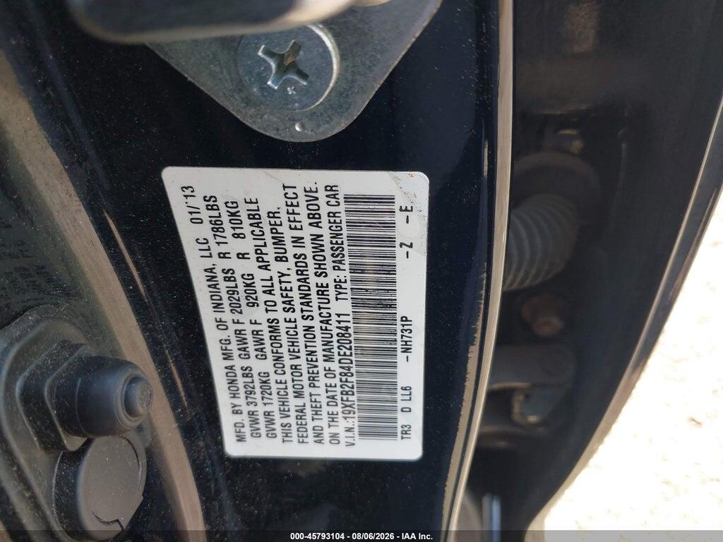 19XFB2F84DE208411 2013 HONDA CIVIC photo no. 9
