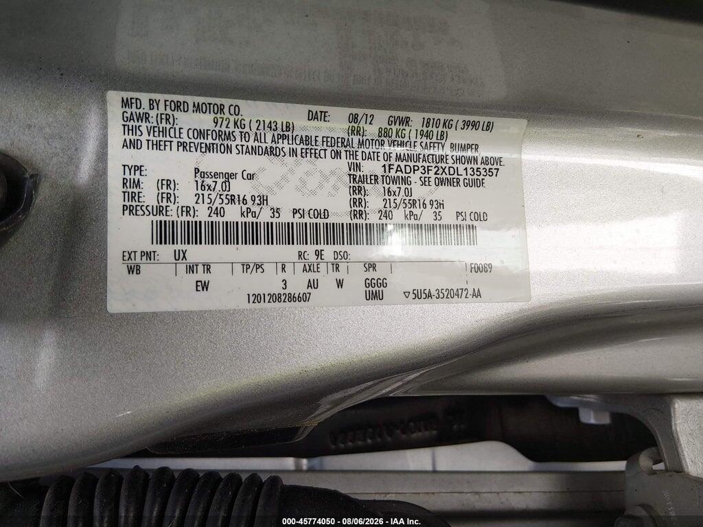 1FADP3F2XDL135357 2013 FORD FOCUS photo no. 9