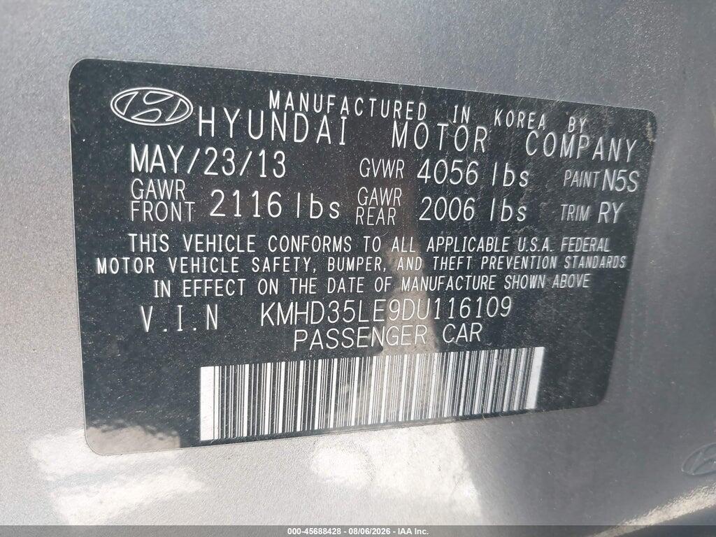 KMHD35LE9DU116109 2013 HYUNDAI ELANTRA GT photo no. 9