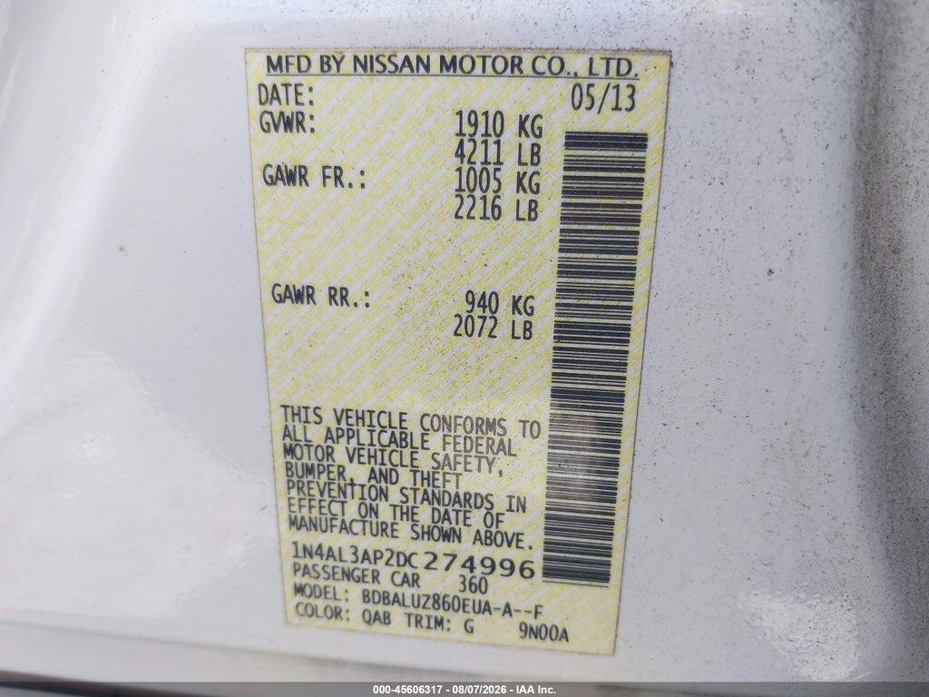 1N4AL3AP2DC274996 2013 NISSAN ALTIMA photo no. 9