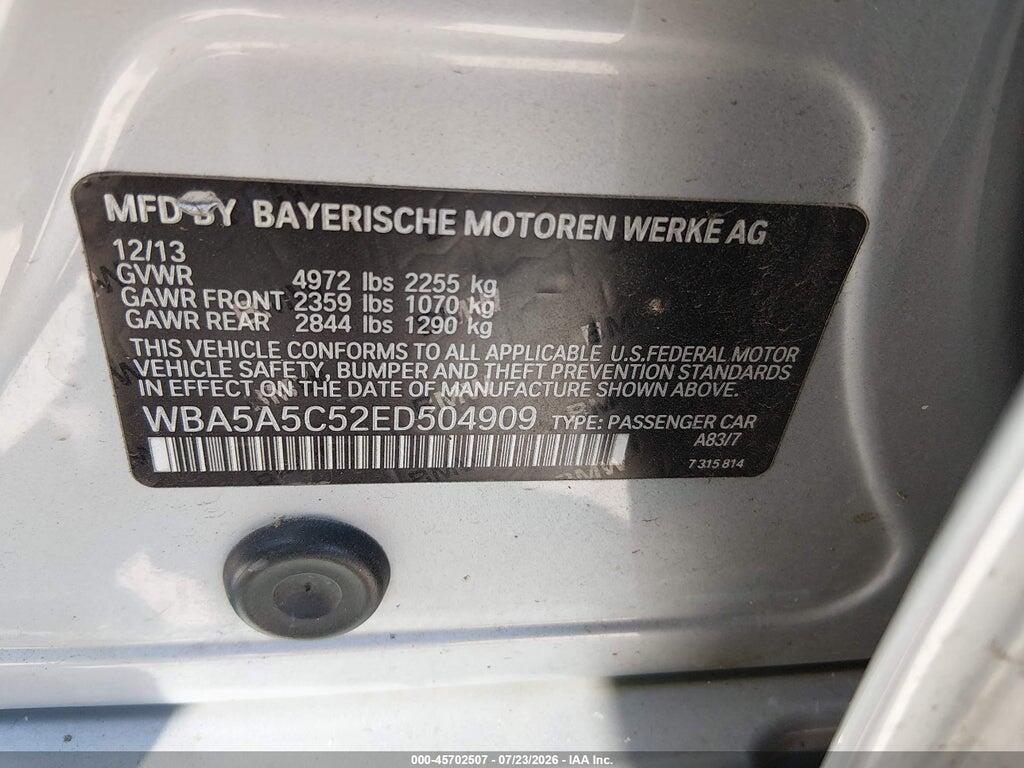 WBA5A5C52ED504909 2014 BMW 528I photo no. 9