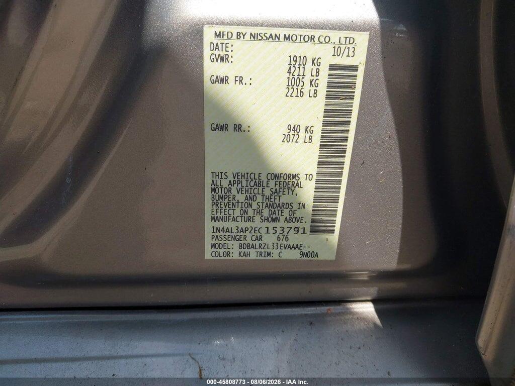1N4AL3AP2EC153791 2014 NISSAN ALTIMA photo no. 9