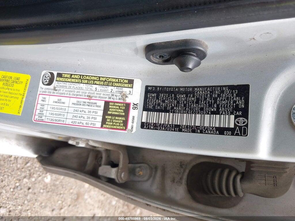 2T1BURHE6EC030974 2014 TOYOTA COROLLA photo no. 9