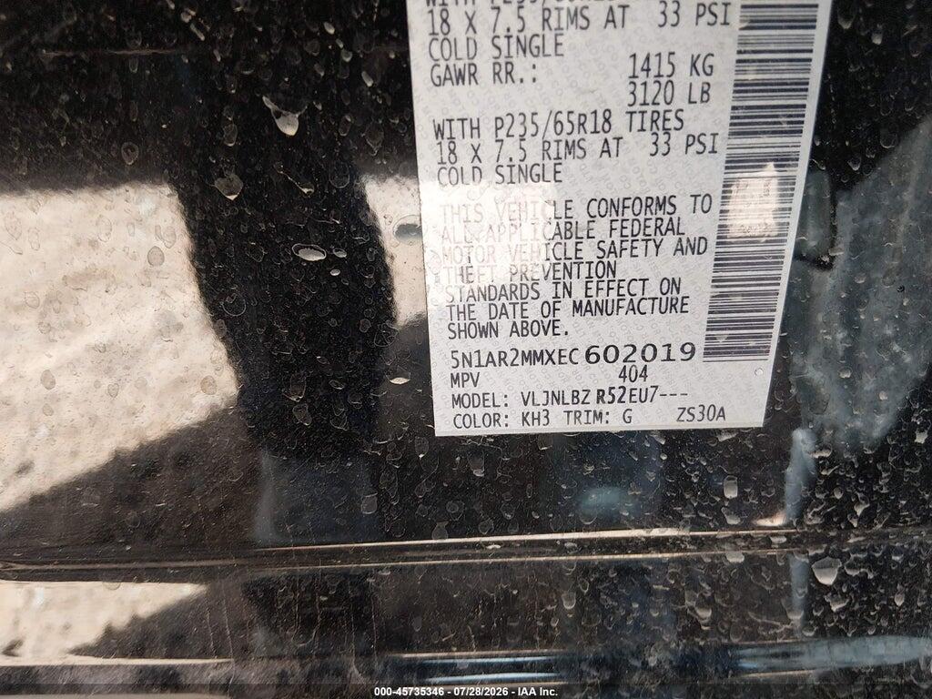 5N1AR2MMXEC602019 2014 NISSAN PATHFINDER photo no. 9