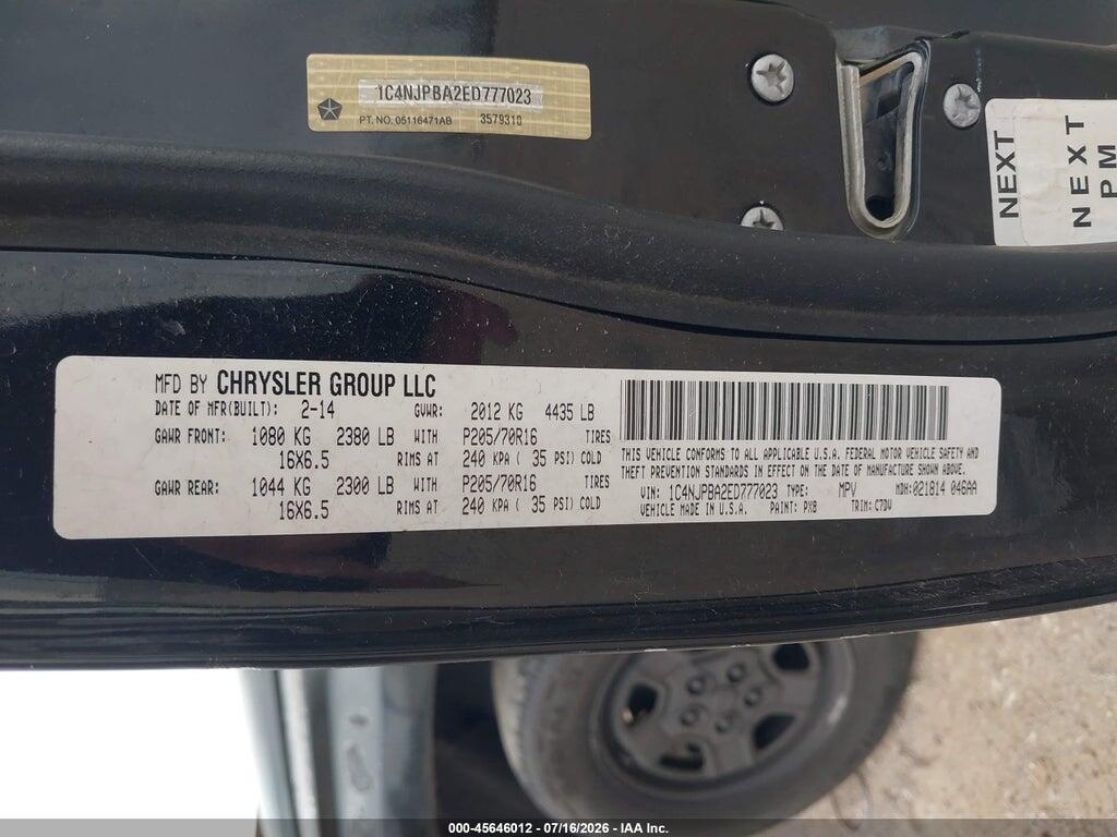1C4NJPBA2ED777023 2014 JEEP PATRIOT photo no. 9