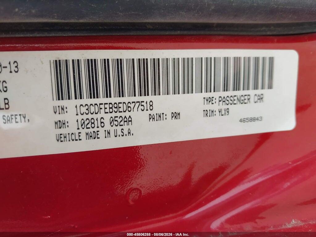 1C3CDFEB9ED677518 2014 DODGE DART photo no. 9