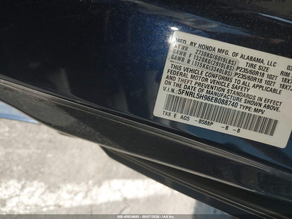 5FNRL5H96ED088740 2014 HONDA ODYSSEY photo no. 9