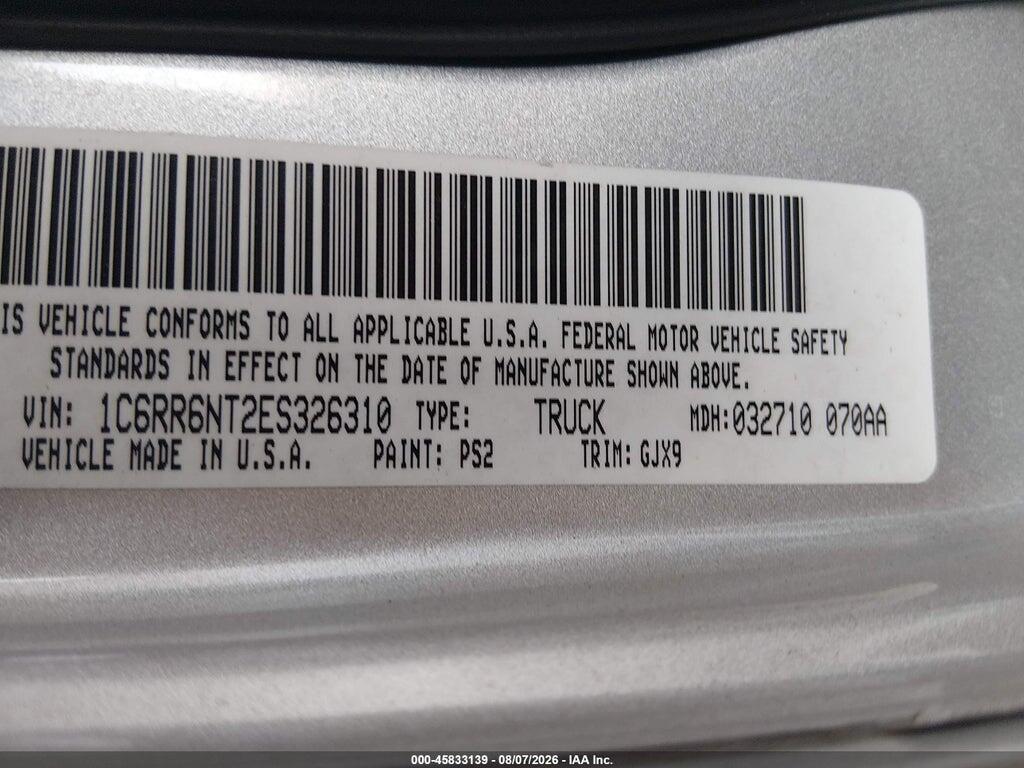 1C6RR6NT2ES326310 2014 RAM 1500 photo no. 9