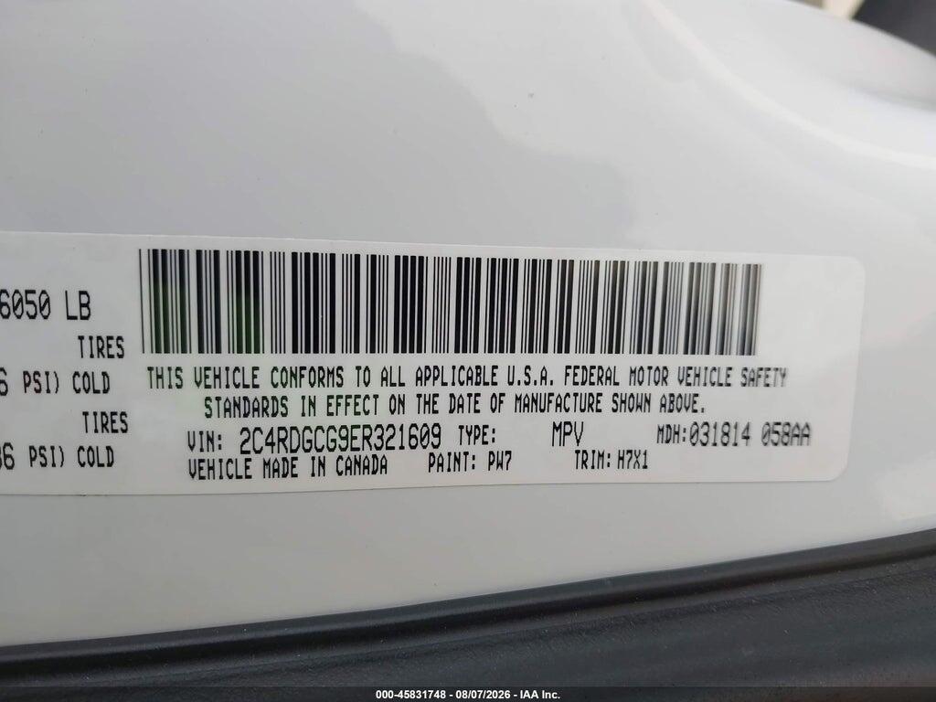 2C4RDGCG9ER321609 2014 DODGE GRAND CARAVAN photo no. 9