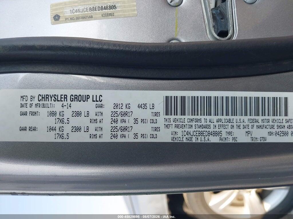 1C4NJCEB8ED848805 2014 JEEP COMPASS photo no. 9