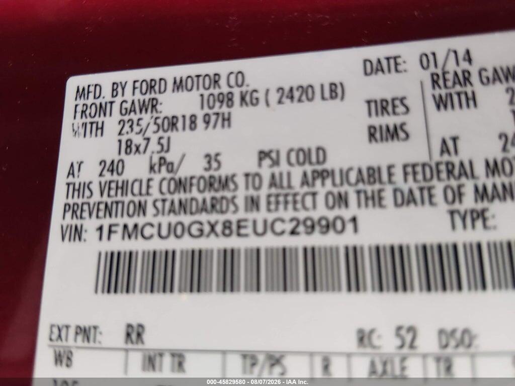 1FMCU0GX8EUC29901 2014 FORD ESCAPE photo no. 9