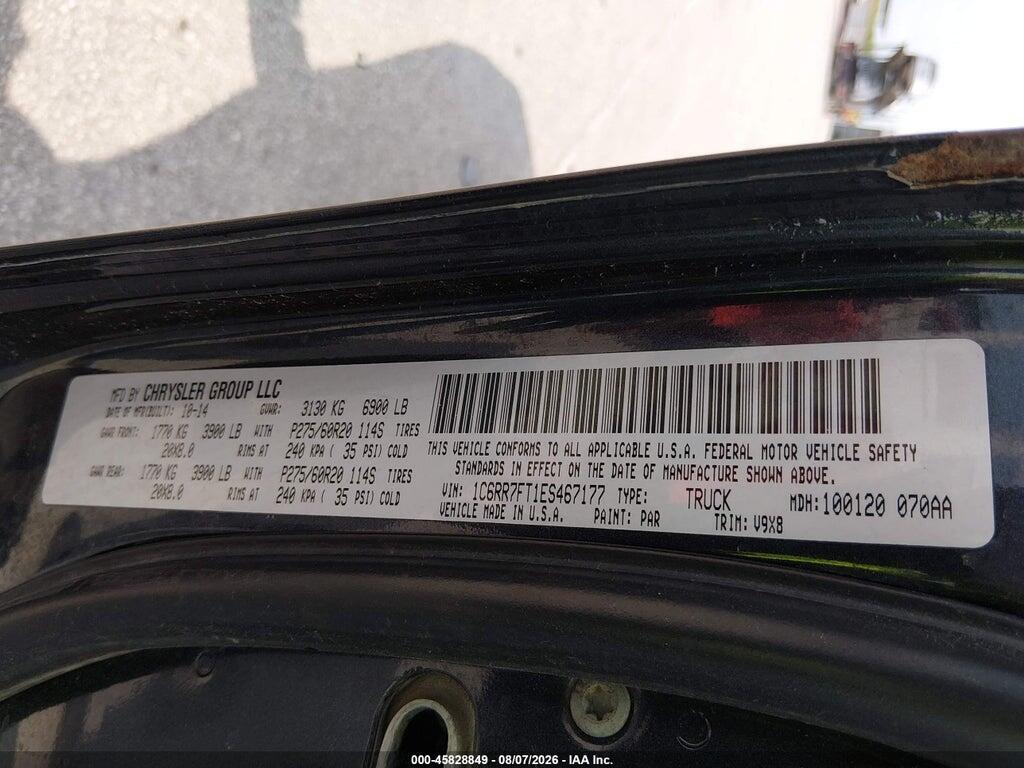 1C6RR7FT1ES467177 2014 RAM 1500 photo no. 9