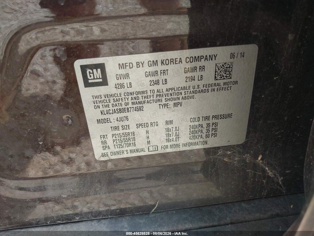 KL4CJASB0EB774592 2014 BUICK ENCORE photo no. 9