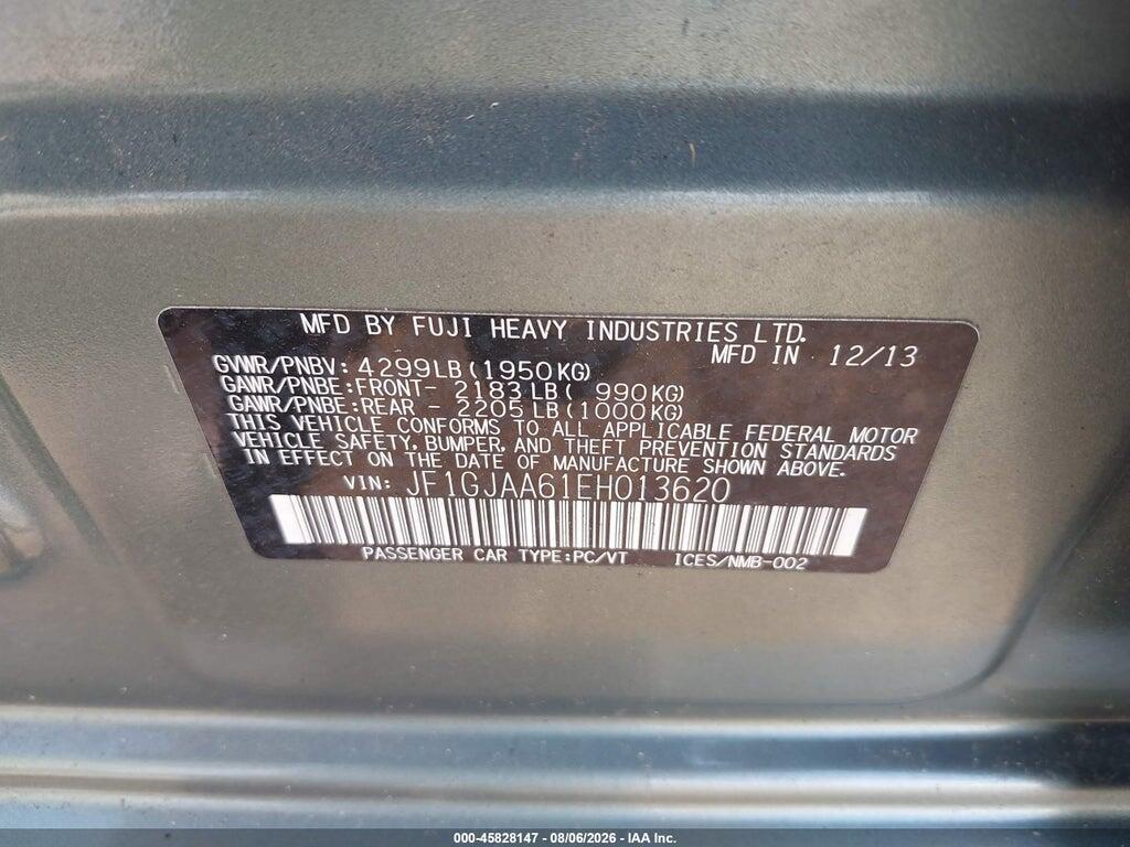 JF1GJAA61EH013620 2014 SUBARU IMPREZA photo no. 9