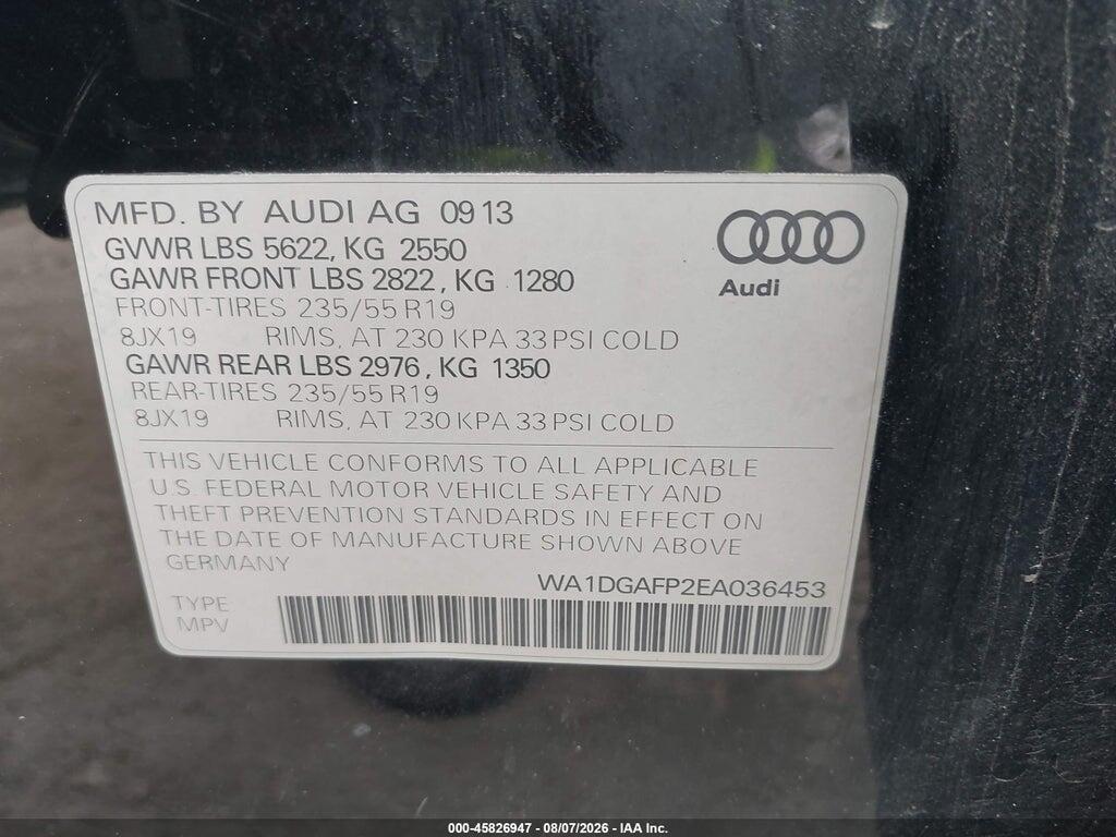 WA1DGAFP2EA036453 2014 AUDI Q5 photo no. 9