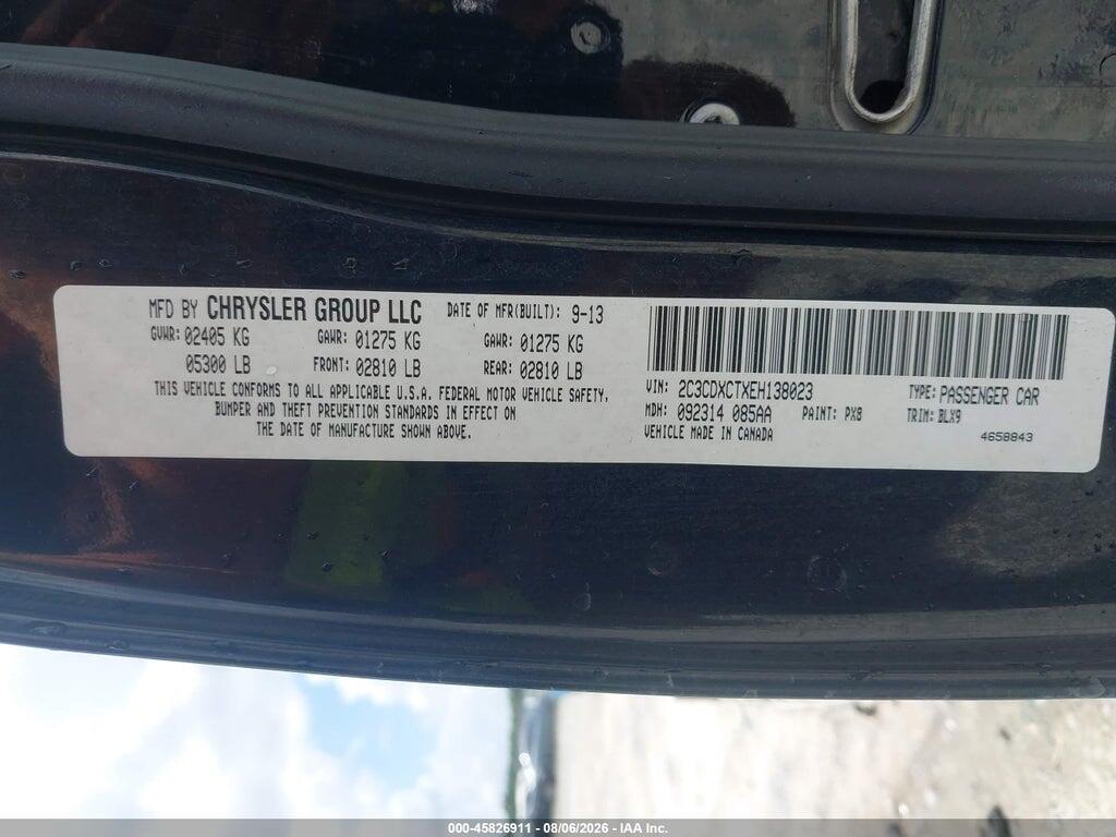 2C3CDXCTXEH138023 2014 DODGE CHARGER photo no. 9