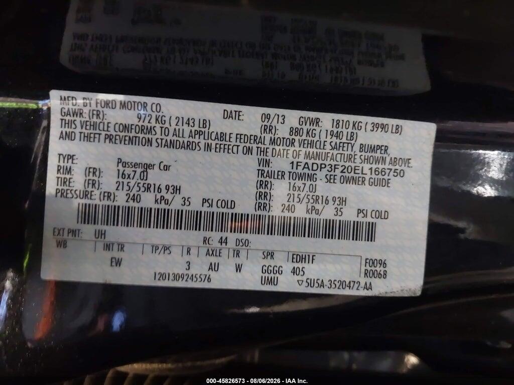 1FADP3F20EL166750 2014 FORD FOCUS photo no. 9