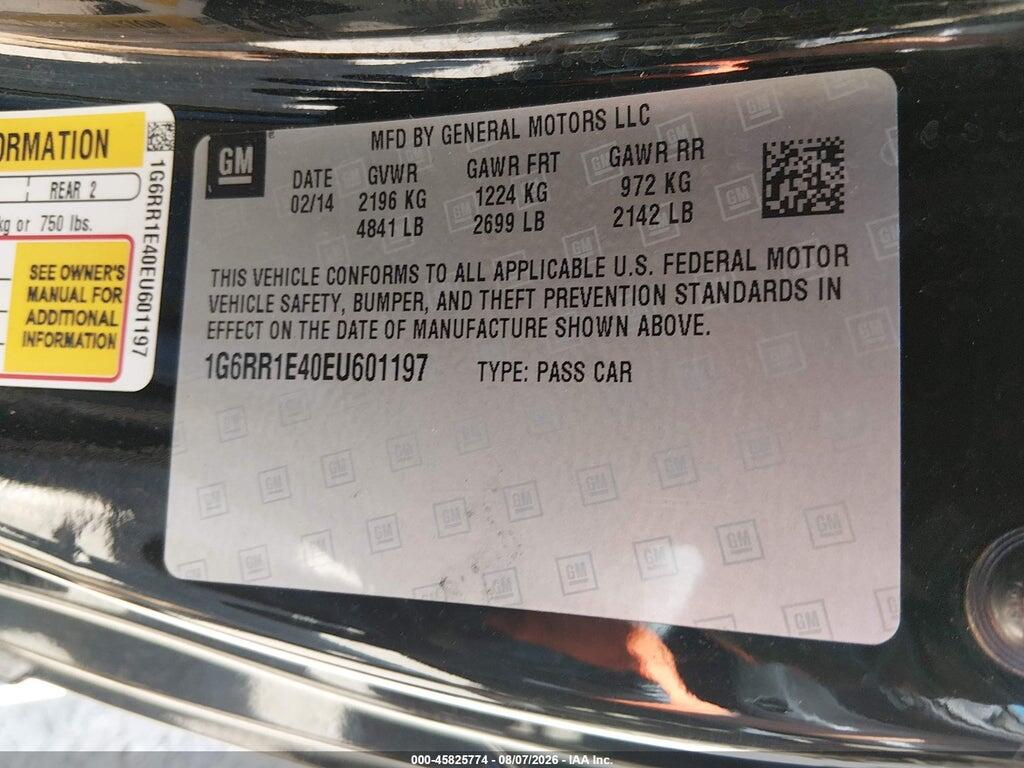 1G6RR1E40EU601197 2014 CADILLAC ELR photo no. 9