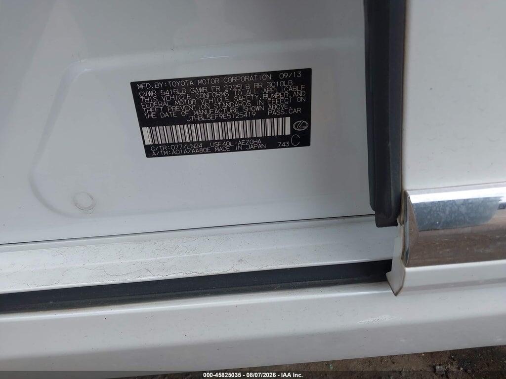 JTHBL5EF9E5125419 2014 LEXUS LS 460 photo no. 9