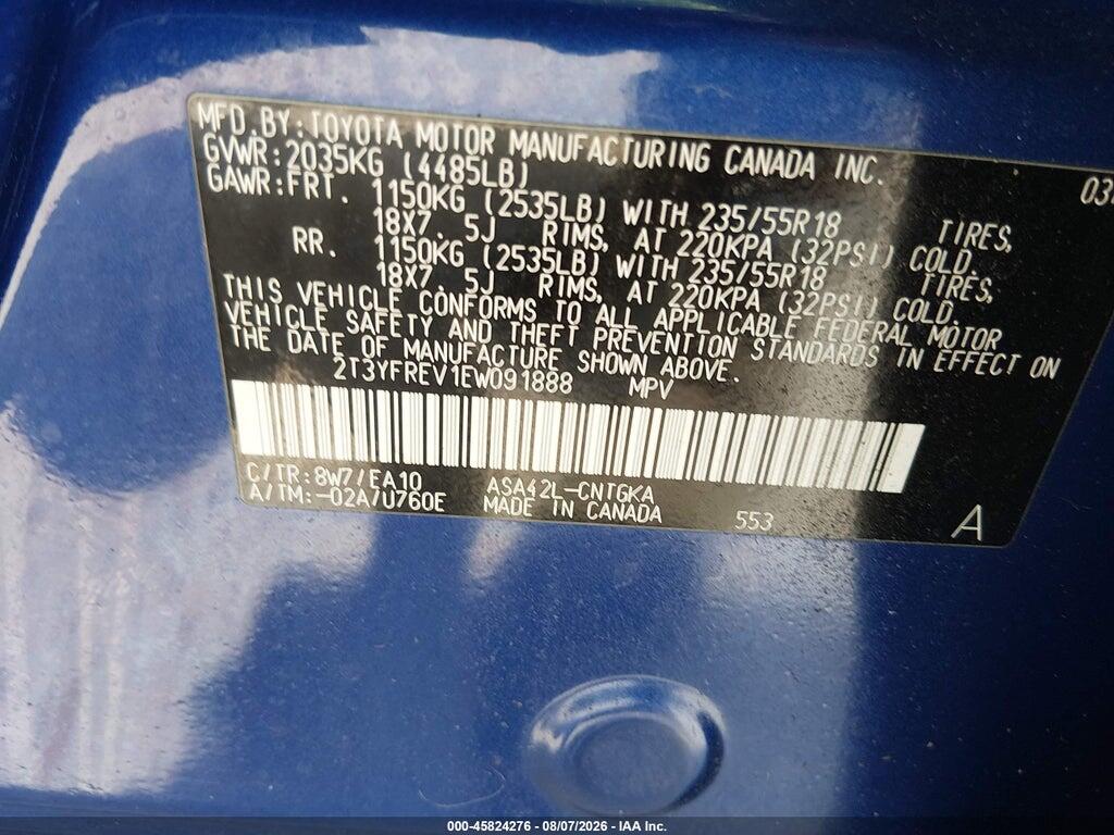 2T3YFREV1EW091888 2014 TOYOTA RAV4 photo no. 9