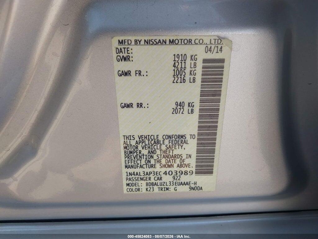 1N4AL3AP3EC403989 2014 NISSAN ALTIMA photo no. 9
