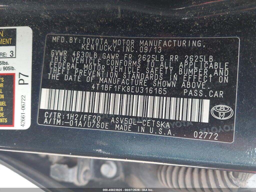4T1BF1FK8EU316165 2014 TOYOTA CAMRY photo no. 9