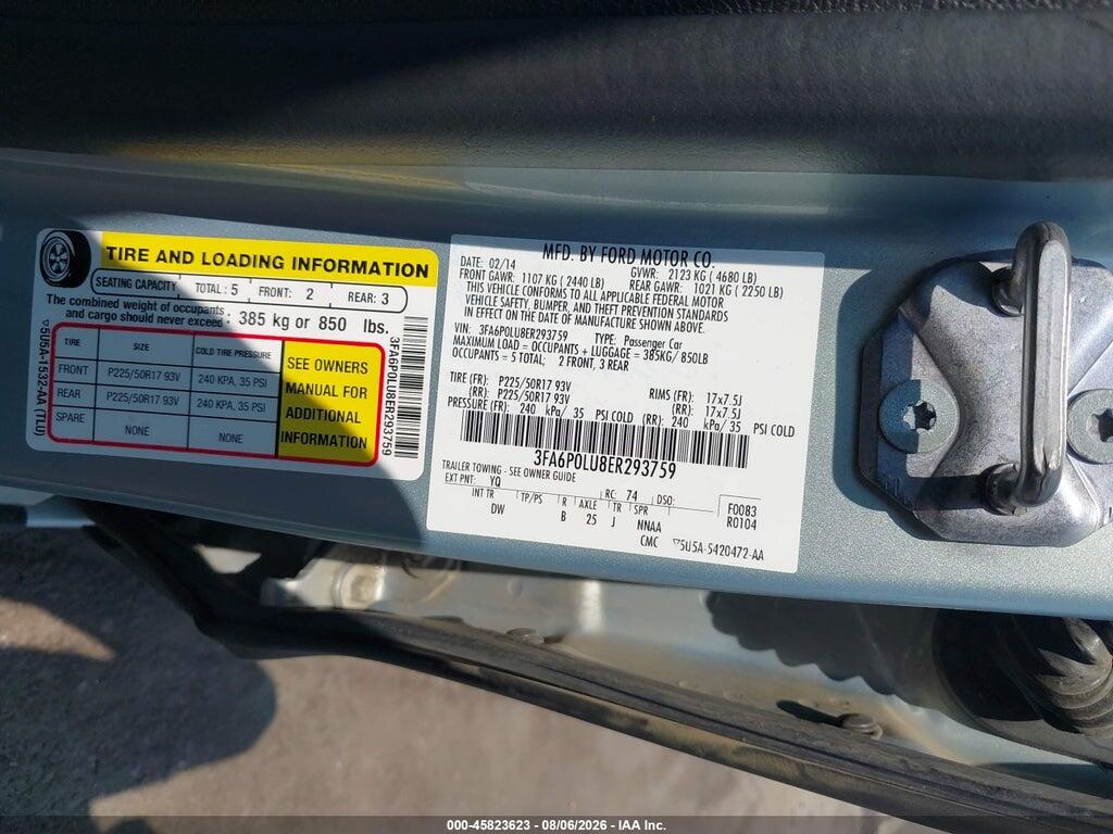3FA6P0LU8ER293759 2014 FORD FUSION HYBRID photo no. 9