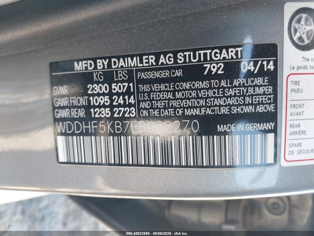 WDDHF5KB7EB022270 2014 MERCEDES-BENZ E 350 photo no. 9