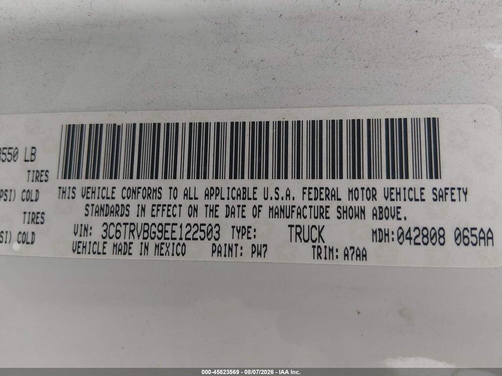 3C6TRVBG9EE122503 2014 RAM PROMASTER 1500 photo no. 9