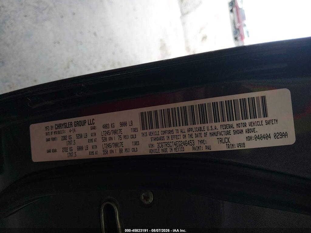 3C6TR5CT4EG246453 2014 RAM 2500 photo no. 9