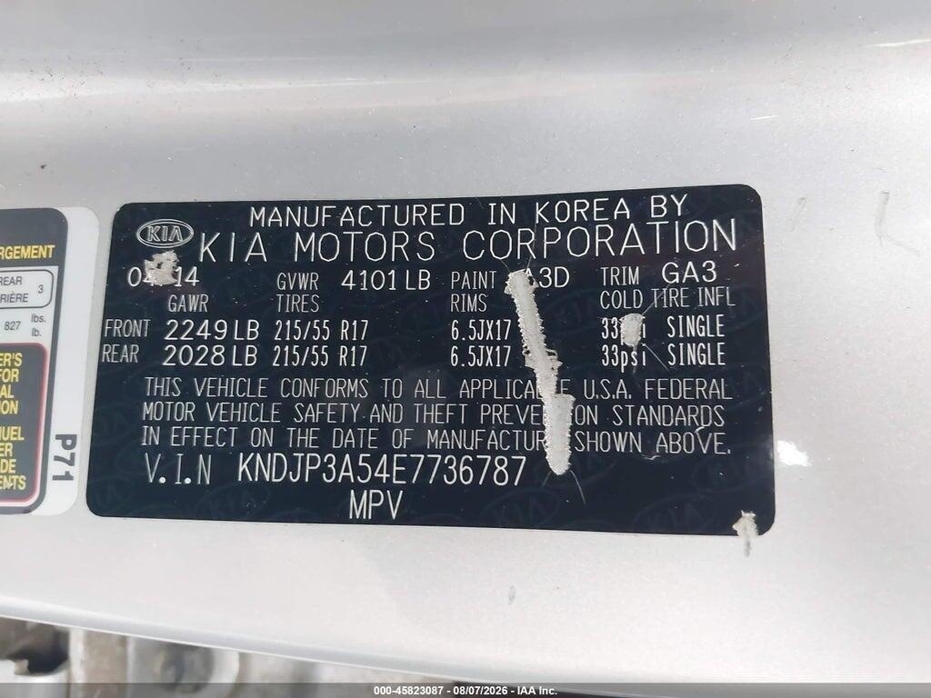 KNDJP3A54E7736787 2014 KIA SOUL photo no. 9